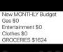 new monthly budget