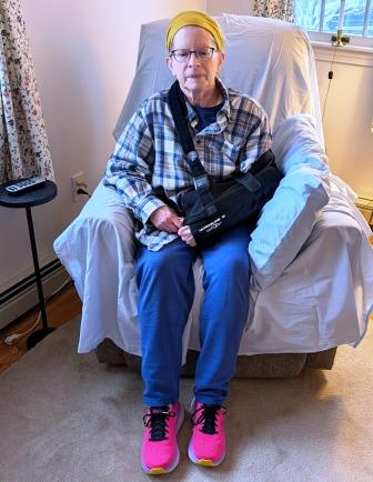 Nancy after shoulder surgery Nancy after shoulder surgery