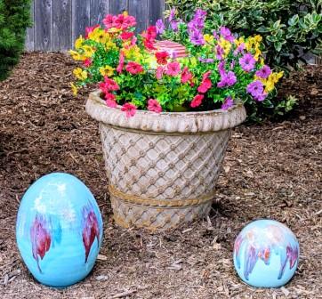 Backyard flowers and orbs