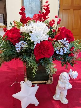 Christmas flowers and Snow Babies