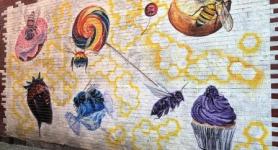 Montpelier Art - Cupcake and Bee Mural