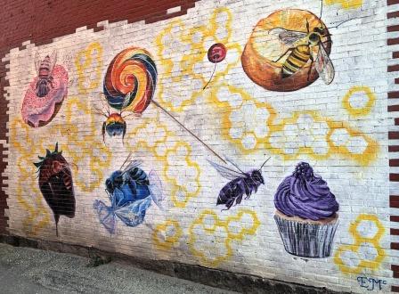 Montpelier Art - Cupcake and Bee Mural