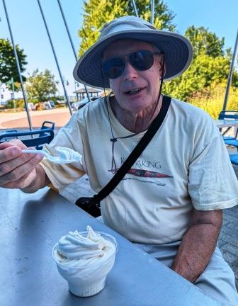 Montpelier Vermont - Ken eating creemee Montpelier Vermont - Ken eating creemee